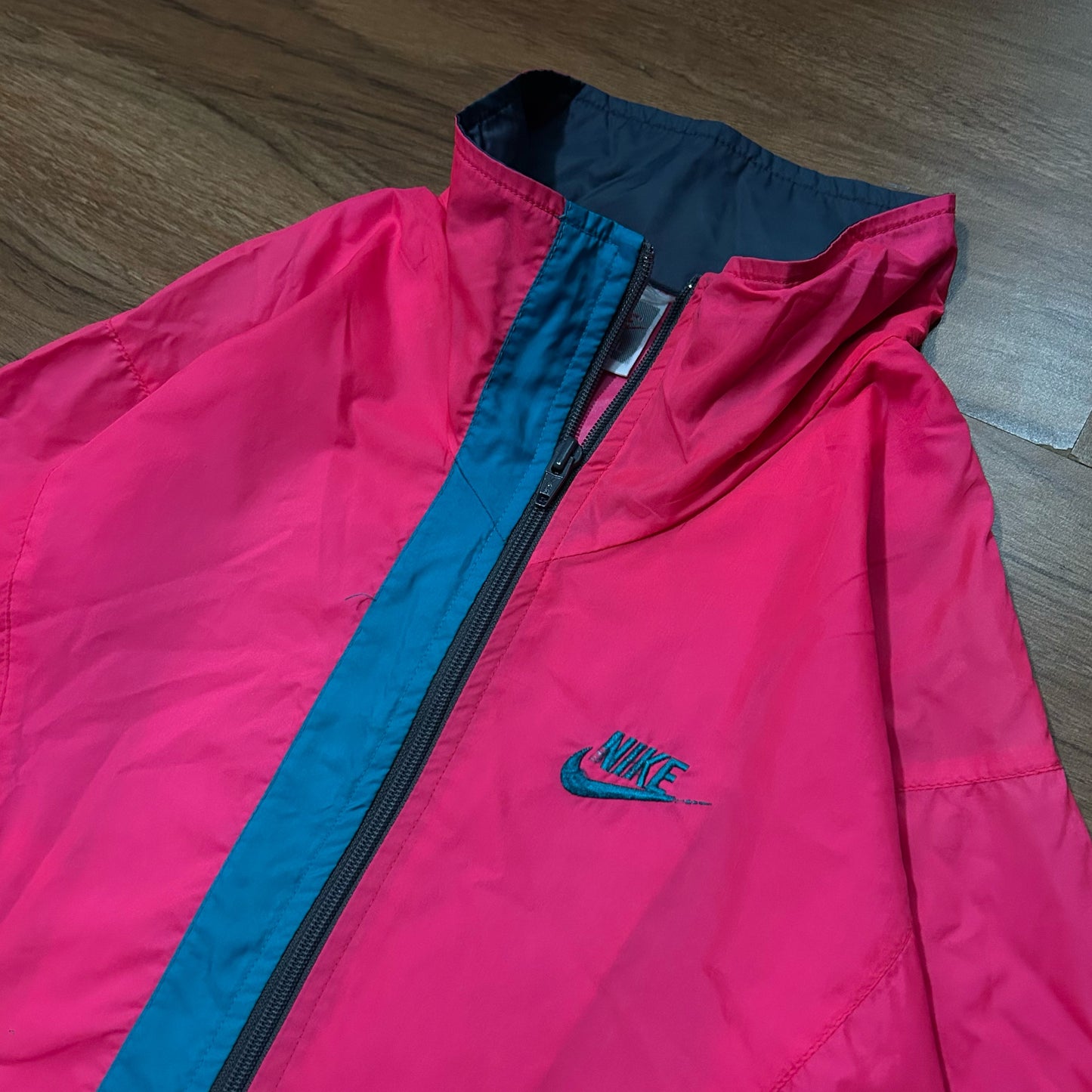 (L) Vintage 90s Nike South Beach Pullover Pink Windbreaker