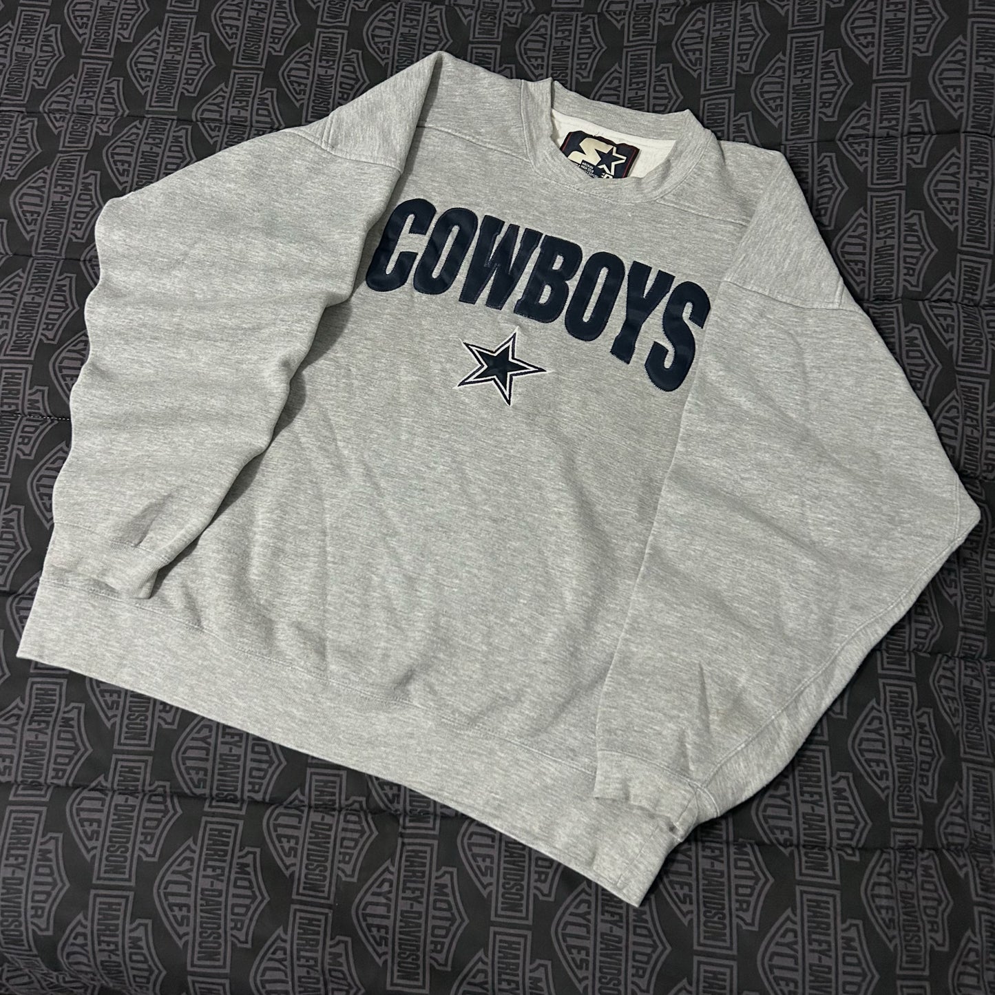 (XL) Vintage 90s Starter Dallas Cowboys Embroidered Spellout Pullover Crewneck