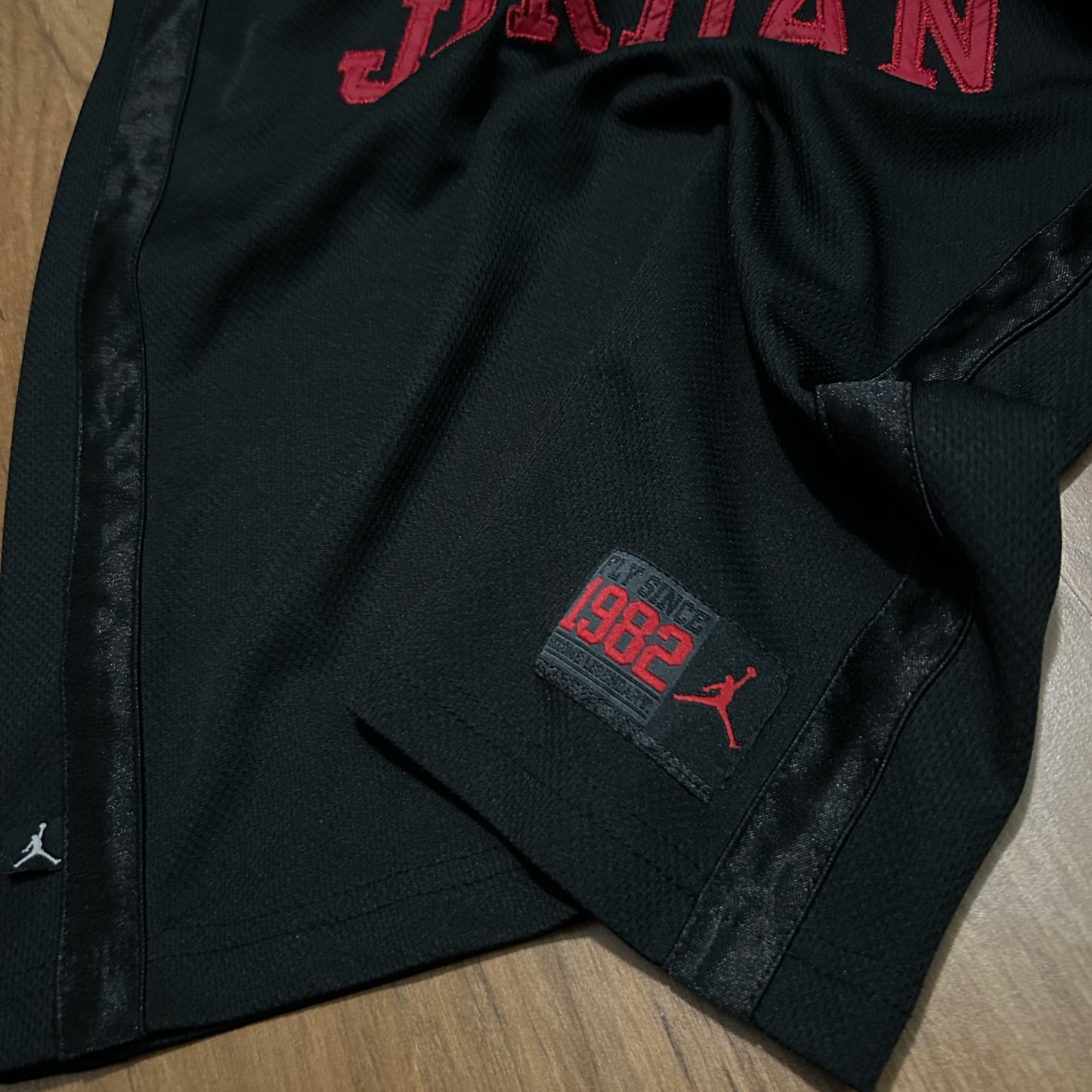 (Youth L) Air Jordan Youth "Fly Since 1982" Stitched Black Red Basketball Jersey