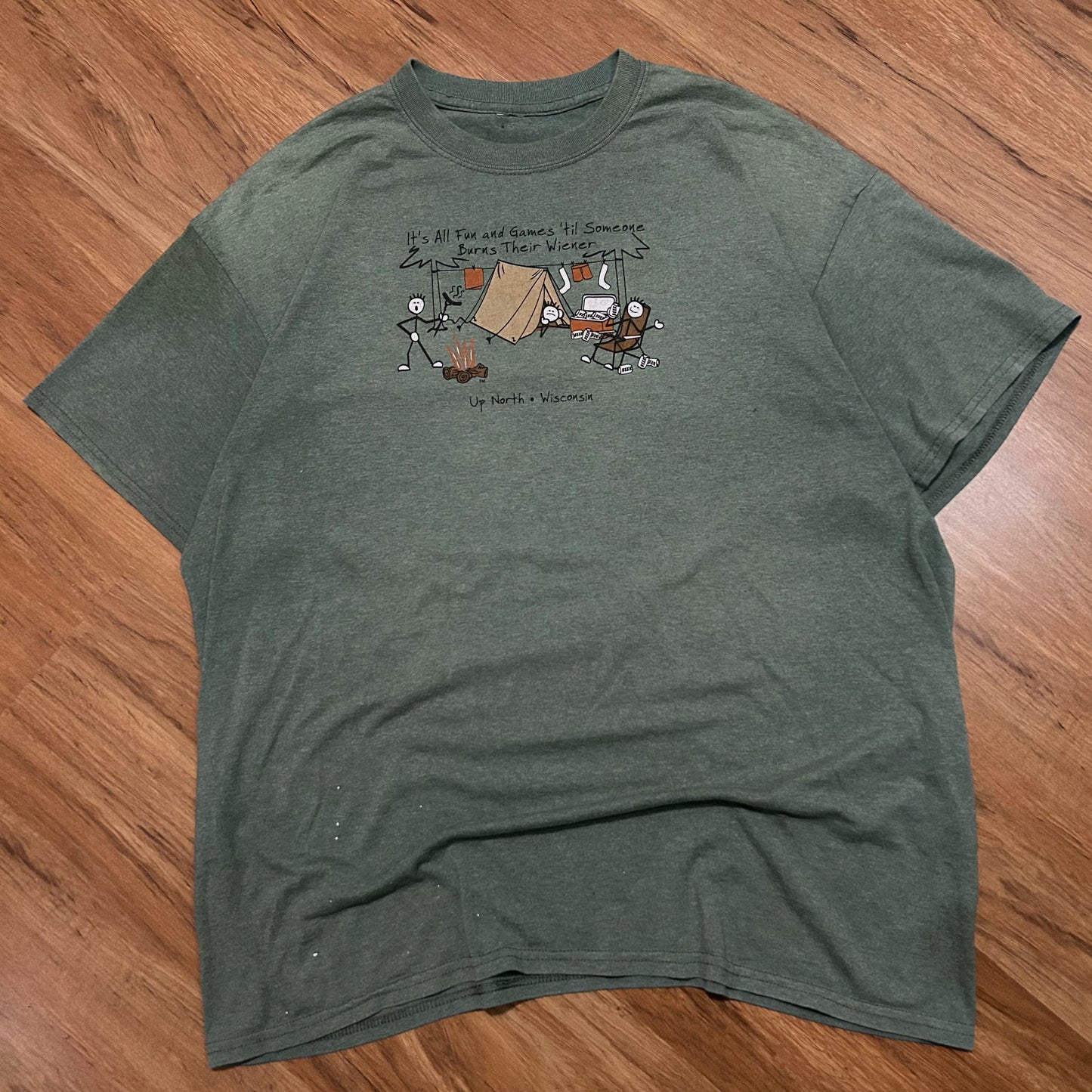 (XL) Retro "All Fun and Games Till Someone Burns Their Weiner" Graphic T-Shirt