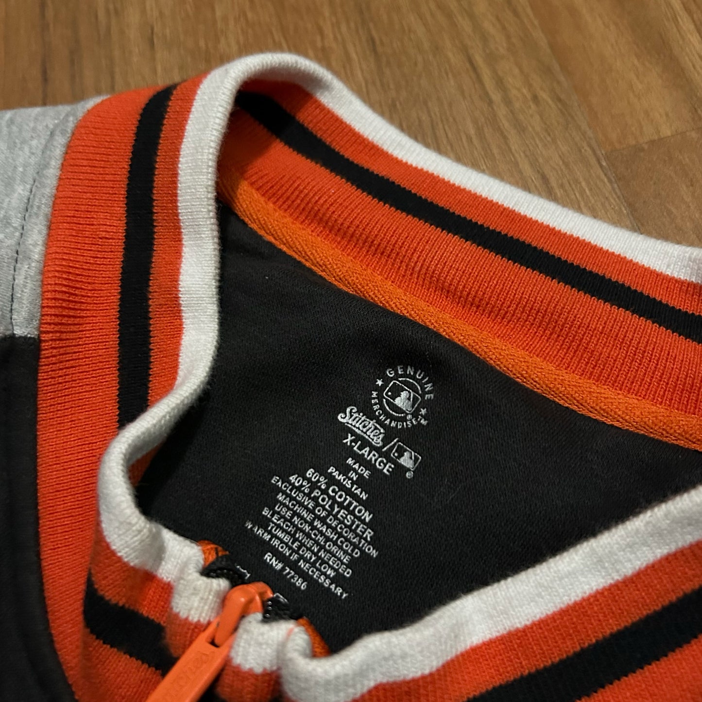 (XL) Stitches San Francisco Giants MLB Full Zip Grey Orange Baseball Jacket