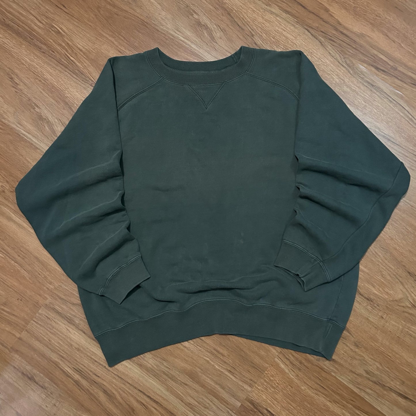 (L) Vintage 90s GAP Faded Forest Green Pullover Crewneck