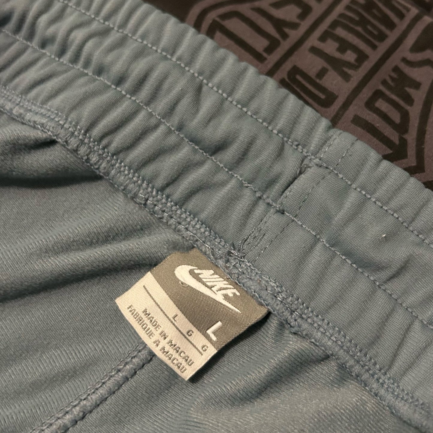(L) Vintage 90s Nike Baggy Blue Navy Zip Ankle Baggy Track Pants