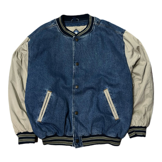 (XL) Vintage 90s Gear For Sports Denim Bomber Varisty Jacket 'Fridays'