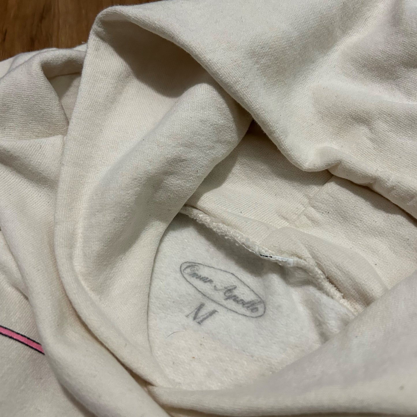 (M) Omar Apollo Ivory Album Cream Pink Pullover Hoodie