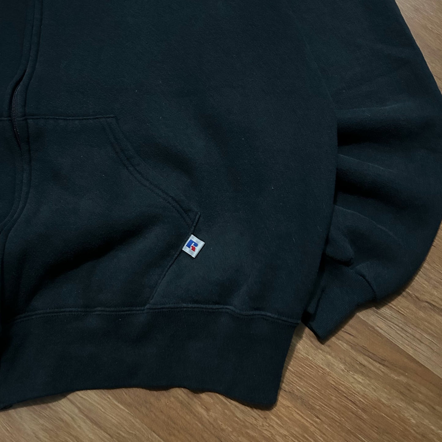(XXL) Vintage 90s Russell Athletic Black Zip-Up Hoodie