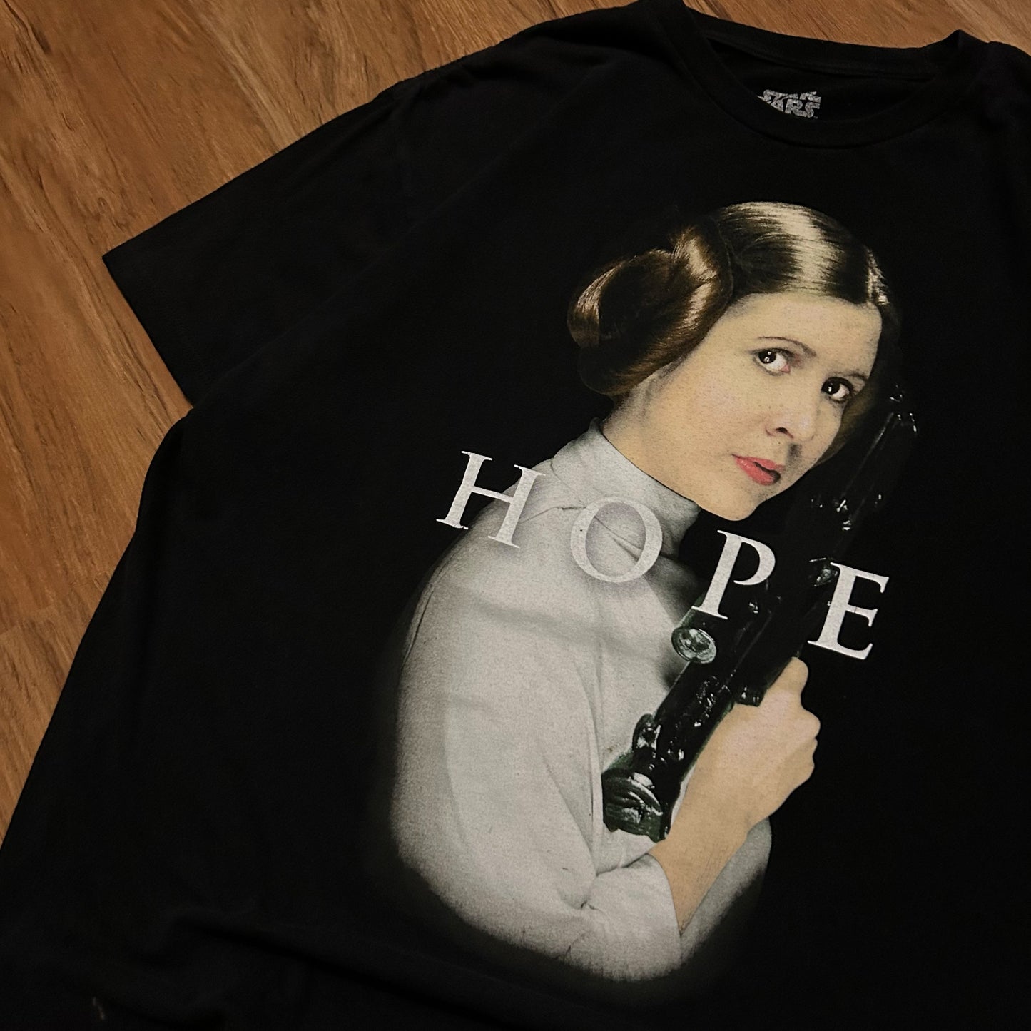 (XL) Star Wars Princess Leia Hope Graphic Black T-Shirt