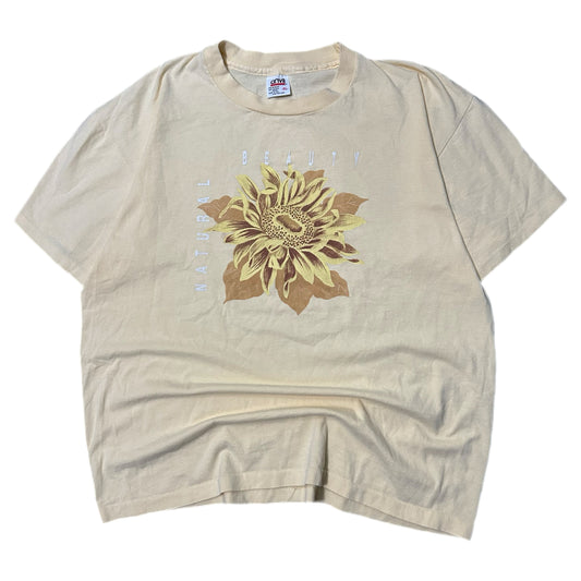 (XL) 90s Single Stitch Sunflower Nature Beige T-Shirt