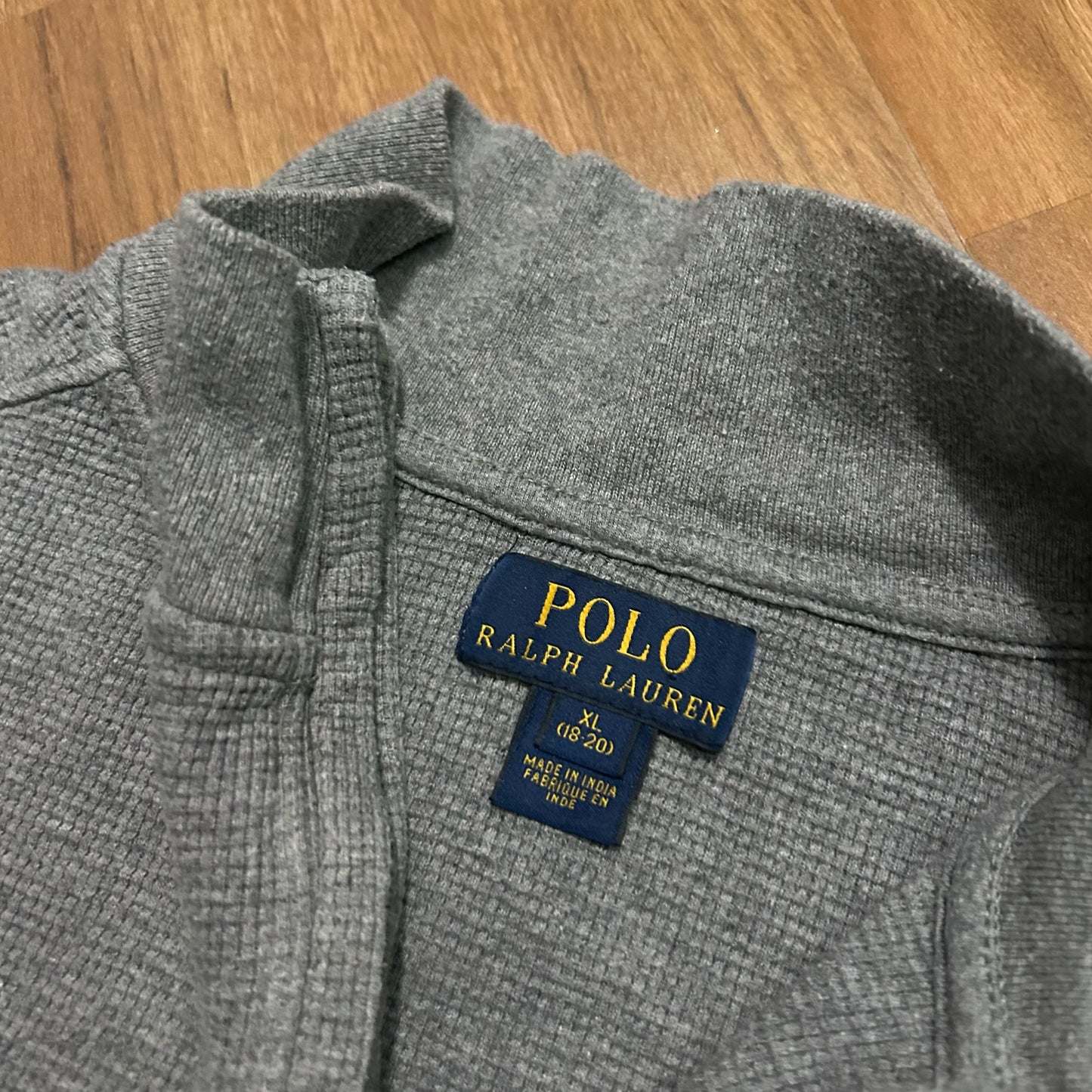 (S) Polo Ralph Lauren Grey Pullover Quarter-Zip