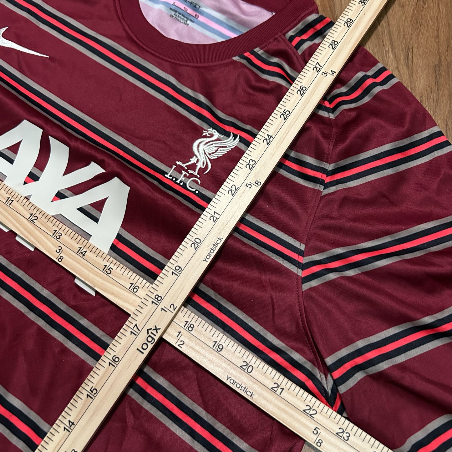 (XL) Nike Liverpool AXA Soccer Training Striped Jersey
