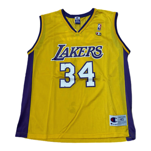 (M) Vintage Champion Los Angeles Lakers Shaq Jersey