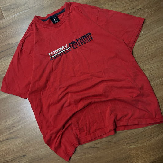 (L) Vintage 2000s Tommy Hilfiger American Classics Red T-Shirt