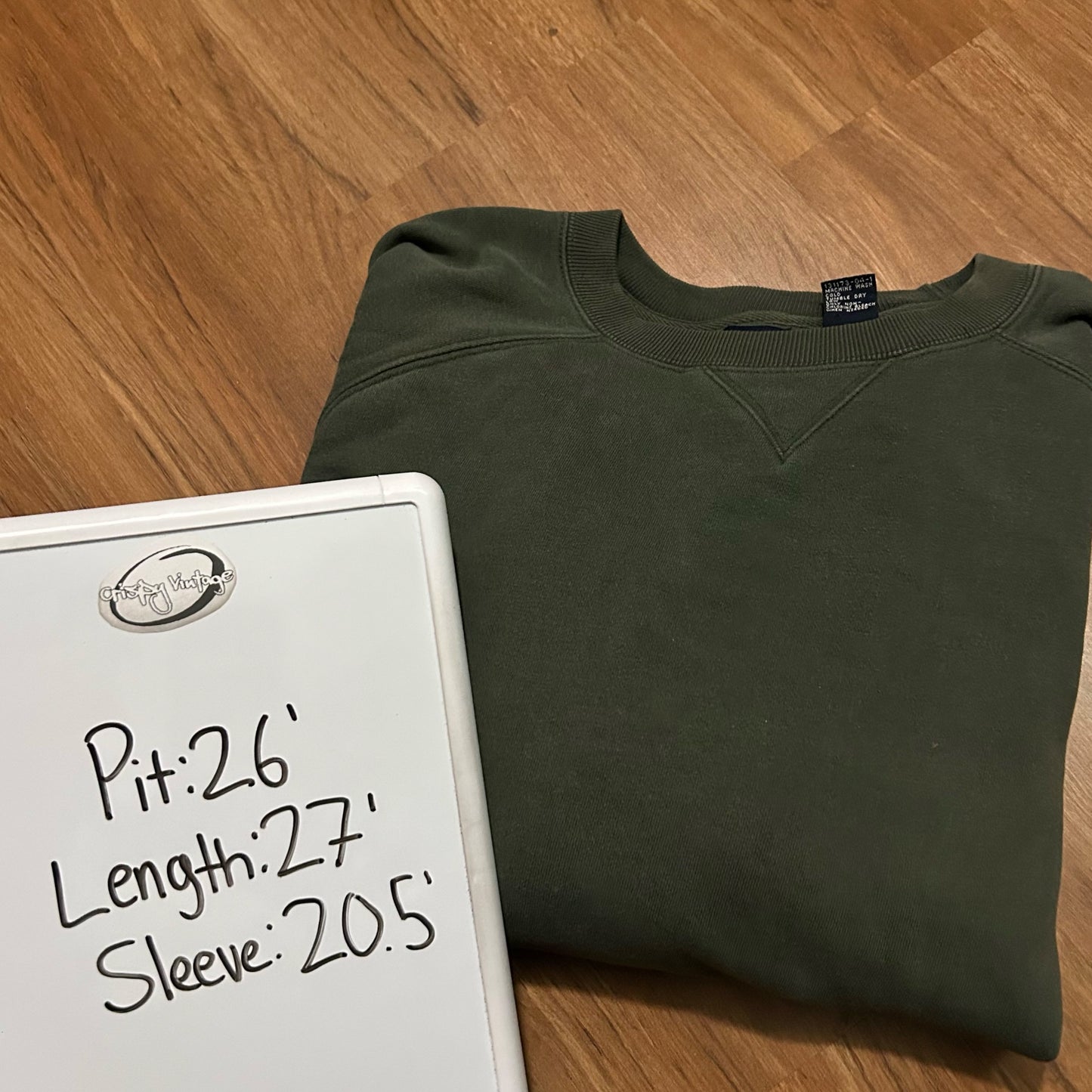 (L) Vintage 90s GAP Faded Forest Green Pullover Crewneck