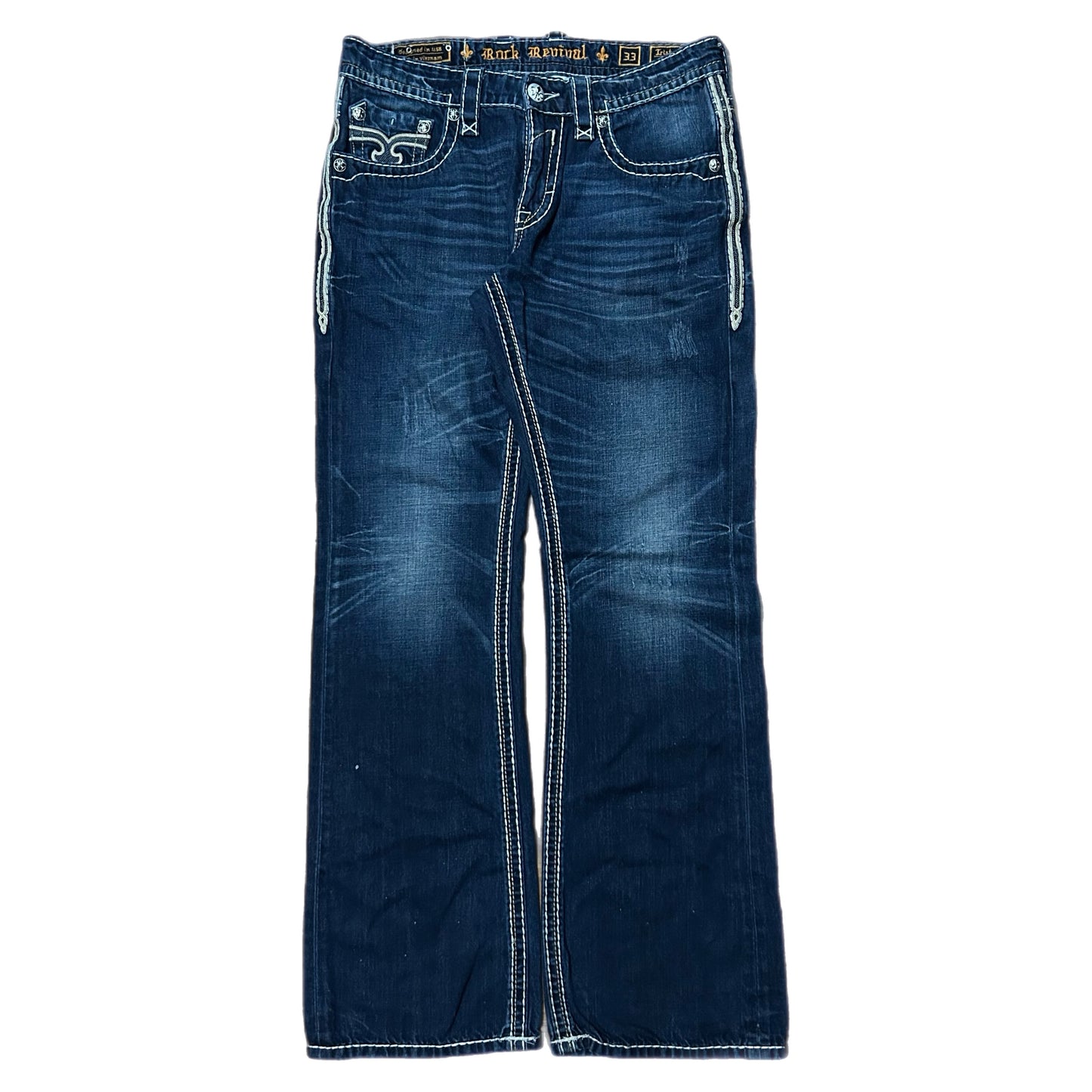 (33) Vintage Rock Revival Tristan Boot Cut Jeans