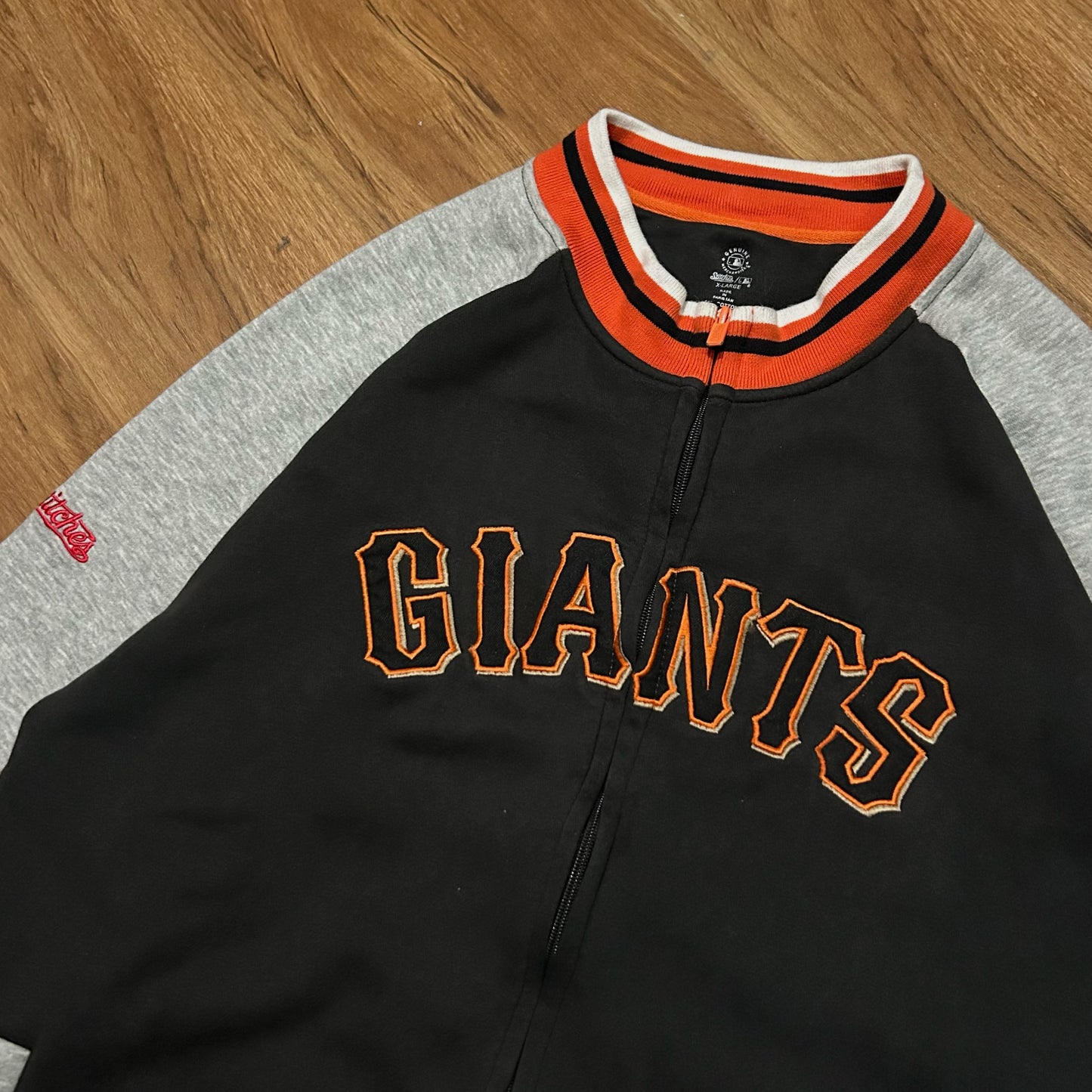 (XL) Stitches San Francisco Giants MLB Full Zip Grey Orange Baseball Jacket