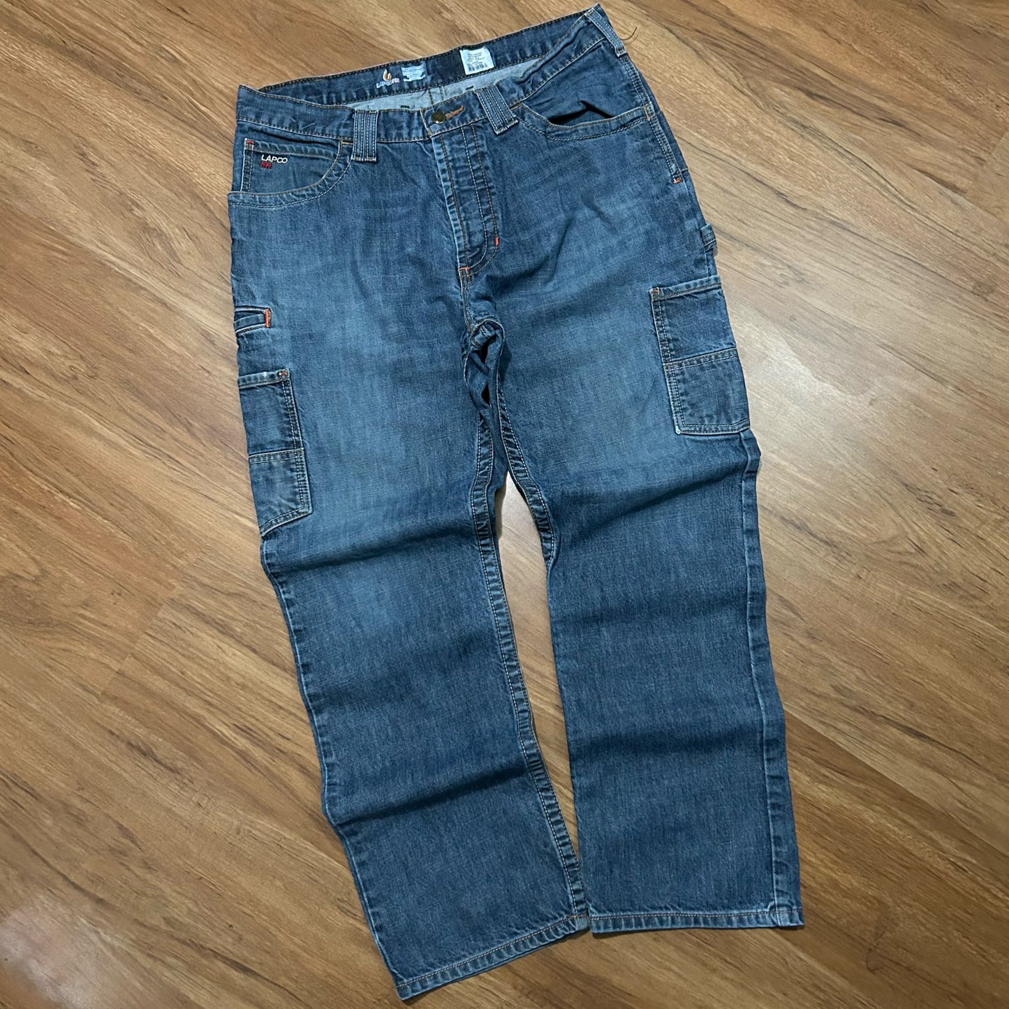 (34) Y2K Lapco FR Dark Wash Denim Jeans