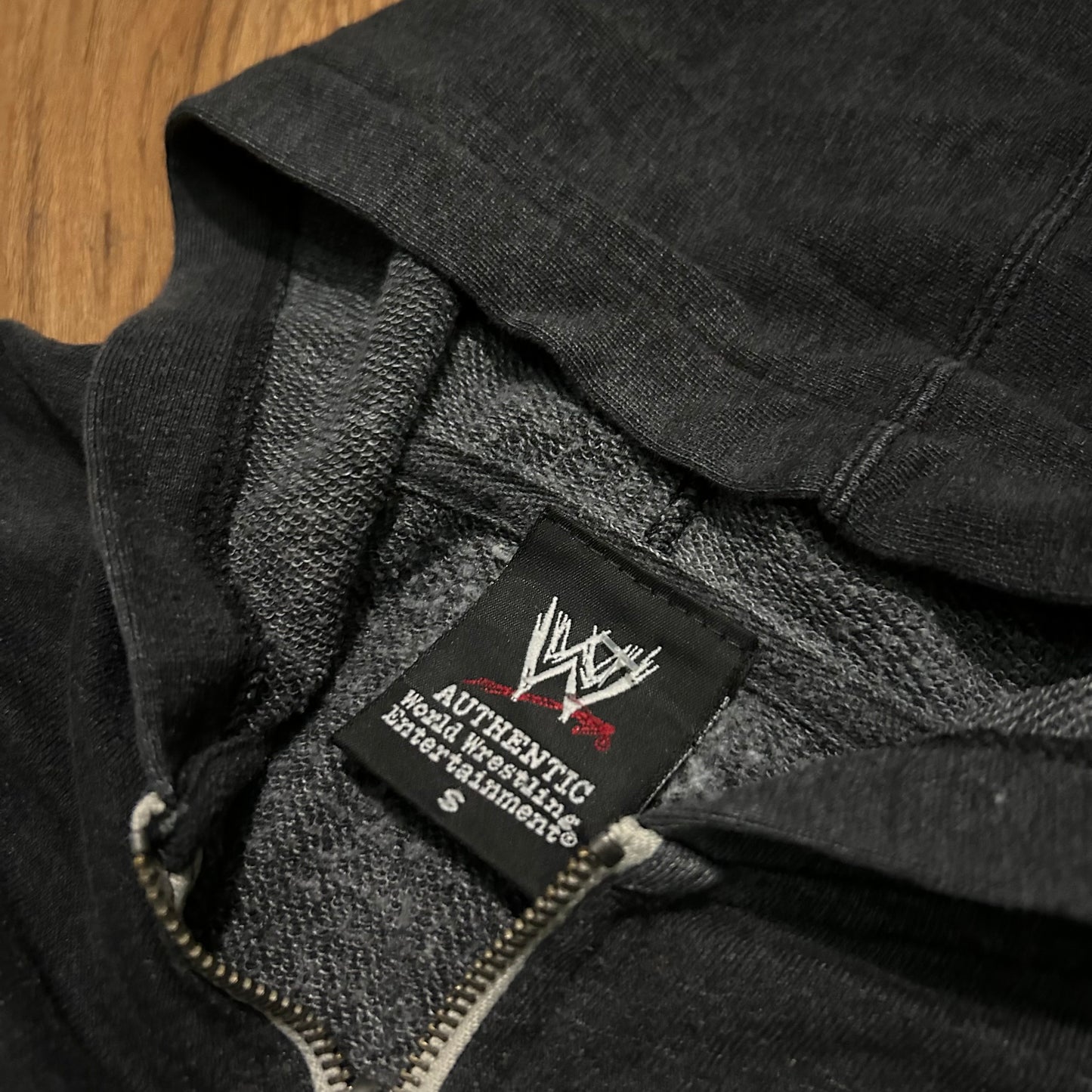 (S) Vintage WWE CM Punk Lightning Bolt Black Zip-Up Hoodie