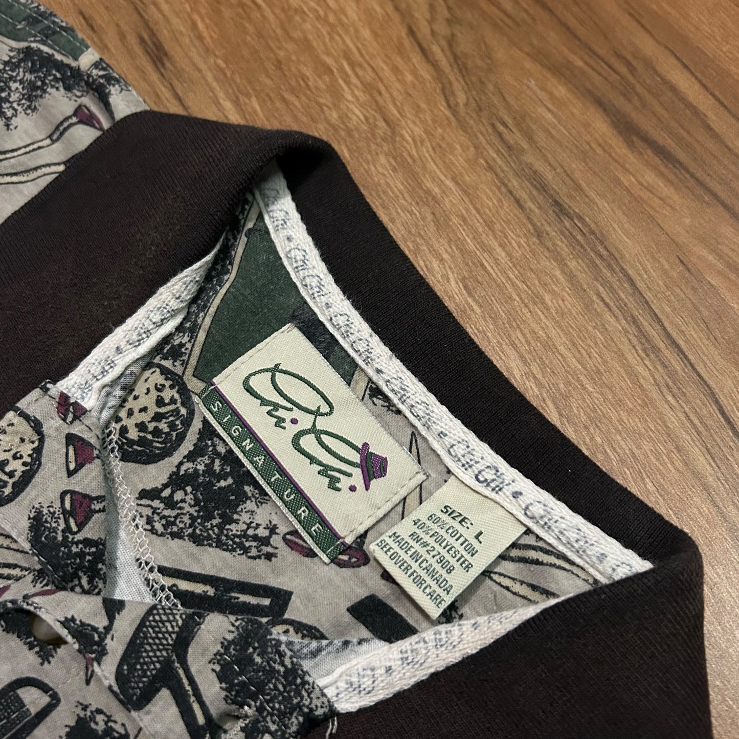 (L) Vintage 90s Golf Putt AOP Polo Shirt