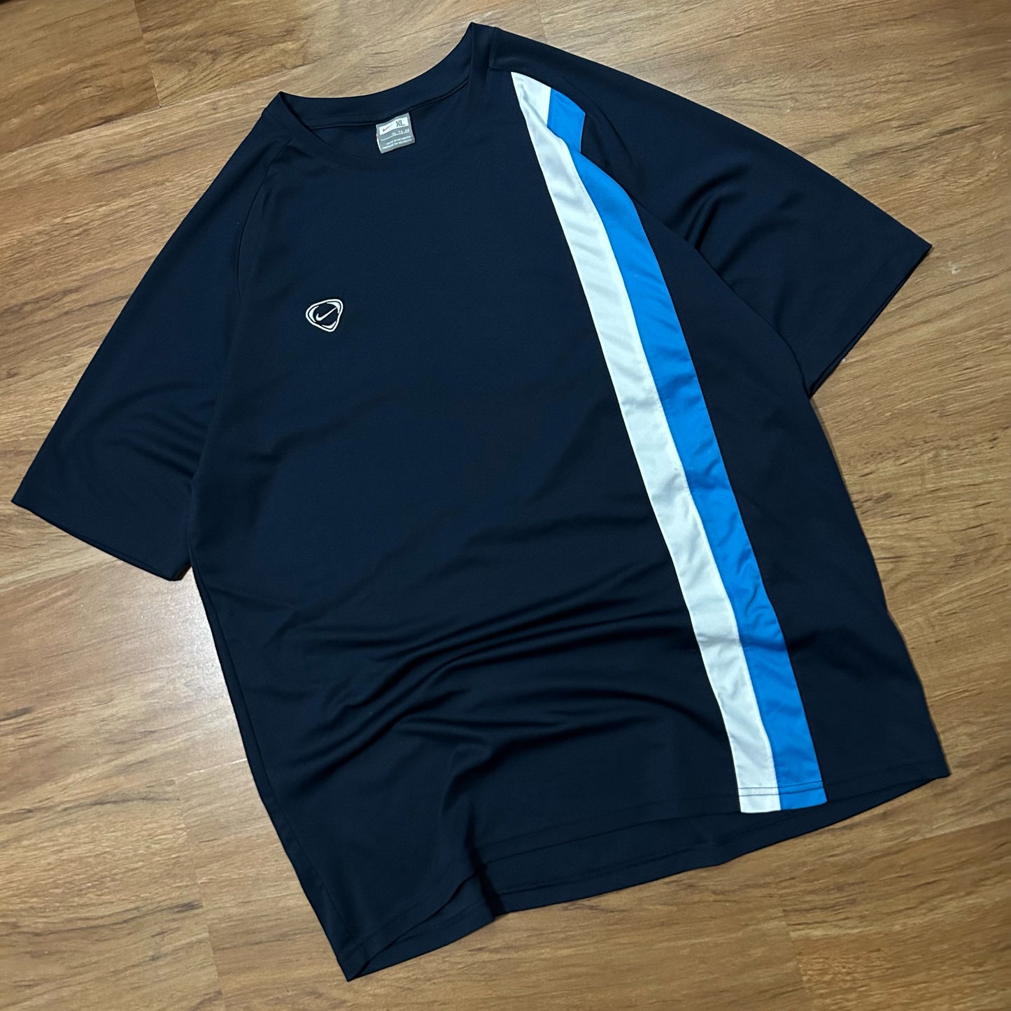 (XL) VIntage 2000s Nike Pinstripe Navy Blue Sportswear Shirt