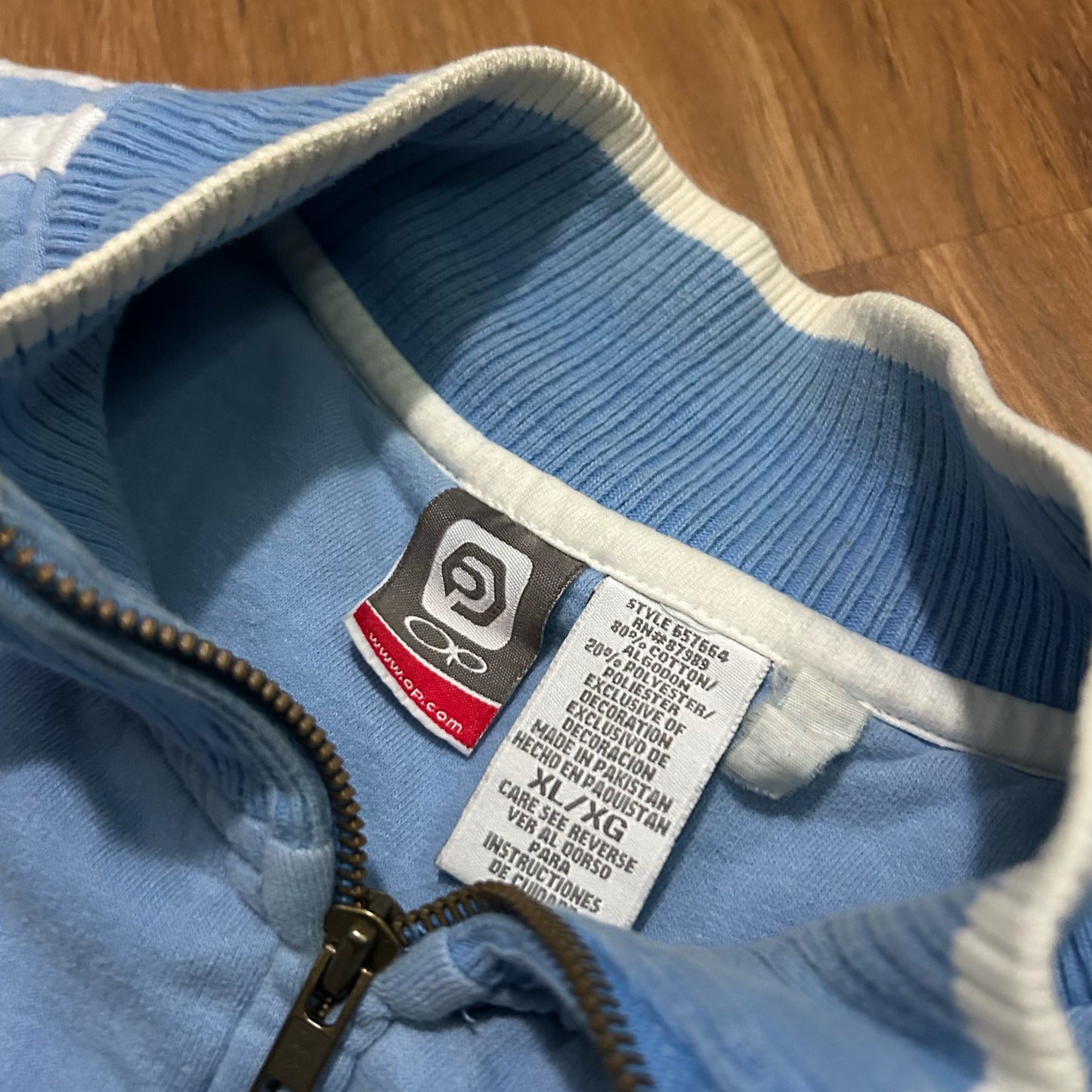 (XL) Vintage Y2K Ocean Pacific Light Blue Full Zip Jacket