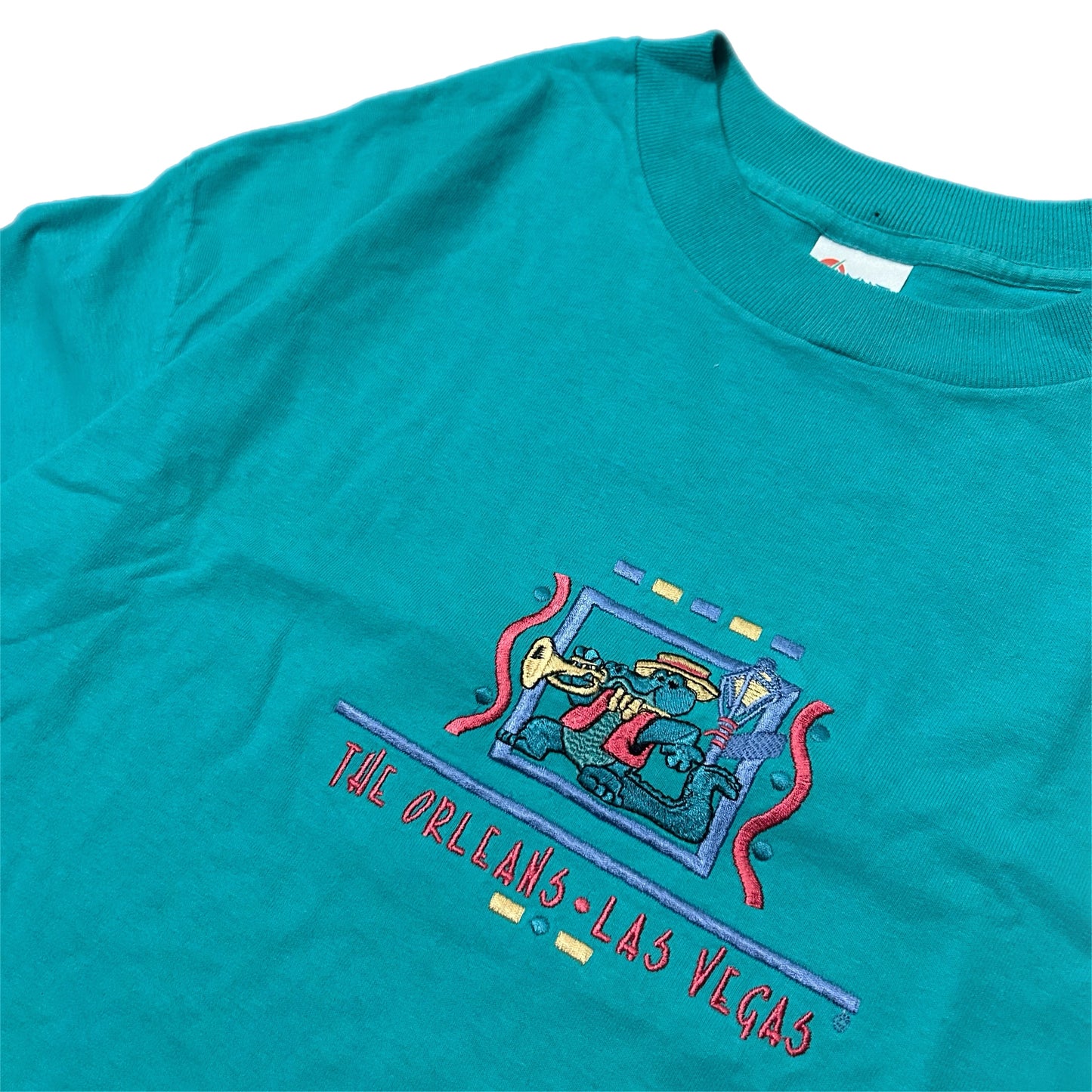 (XL) 90s Las Vegas The Orleans Embroidered Teal T-Shirt
