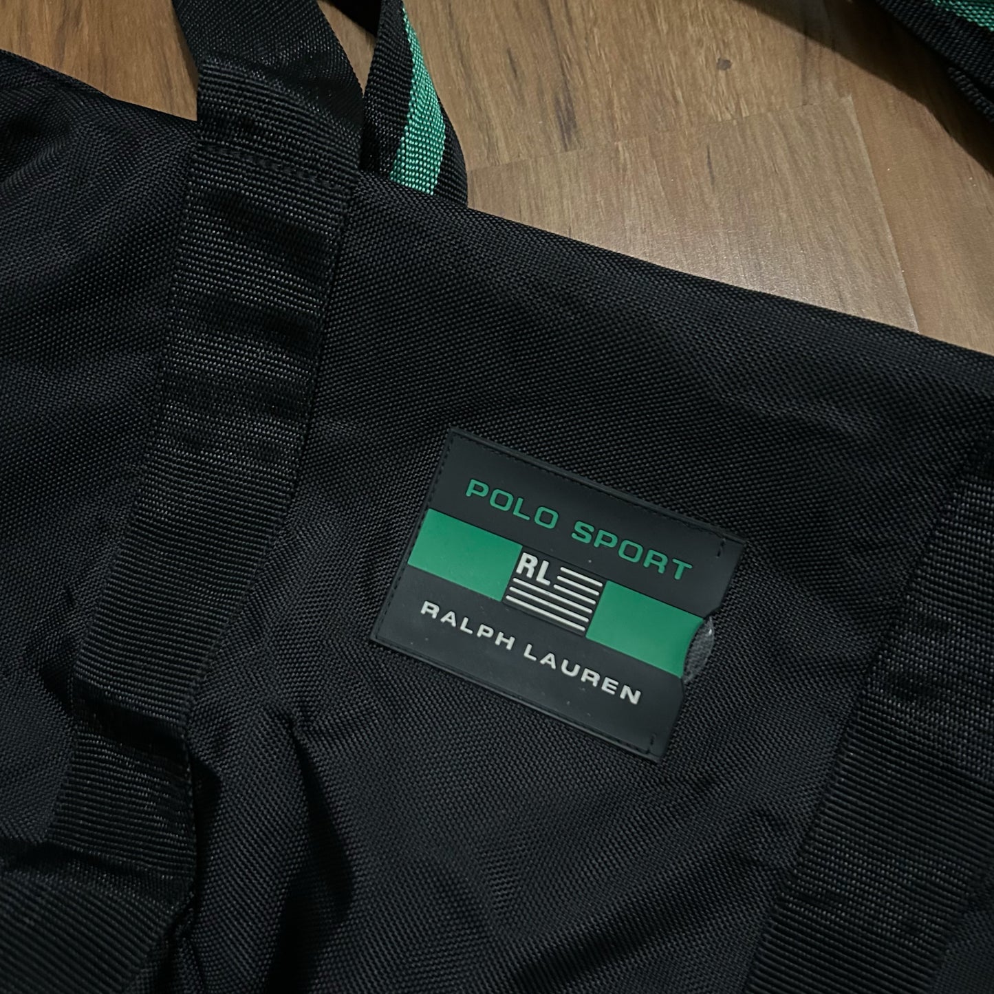 (OS) Vintage Polo Sport Ralph Lauren Black Green Tote Bag