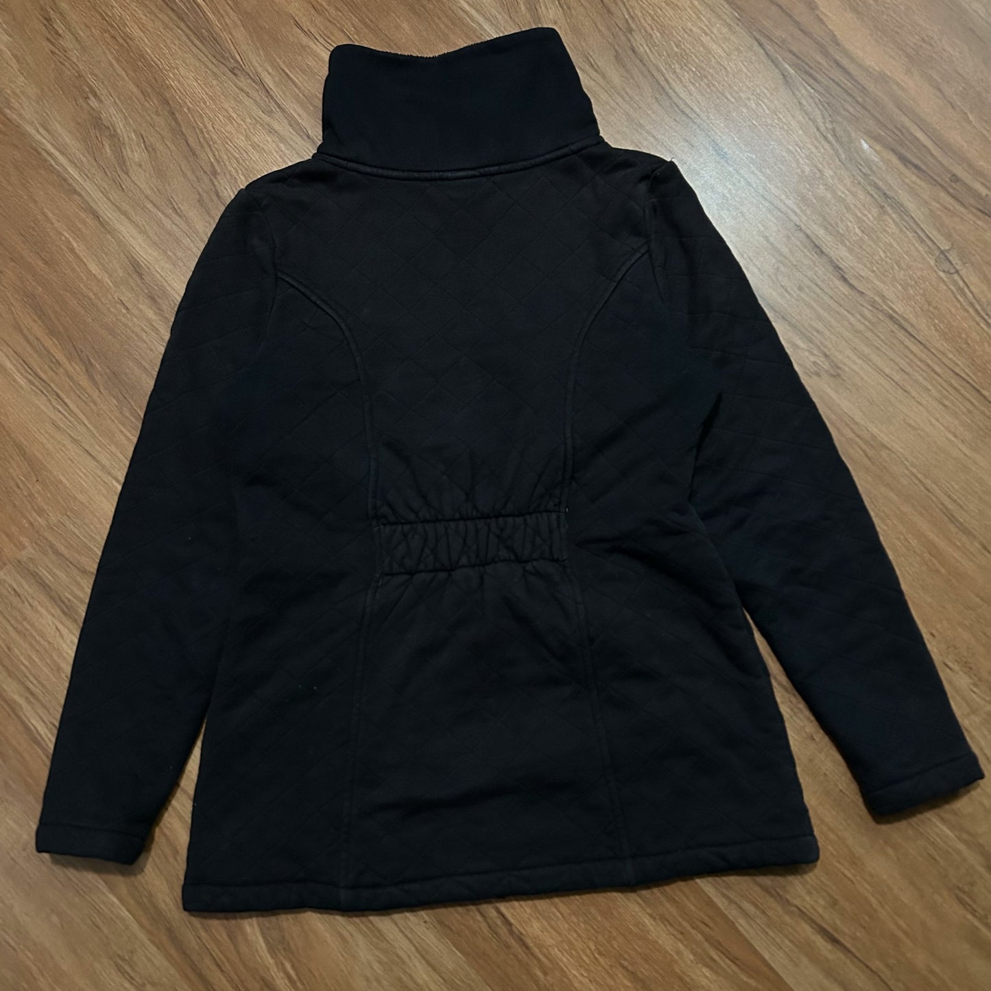 (Women M) The North Face Arctic Quilted Fleece Zip-Up Black Jacket