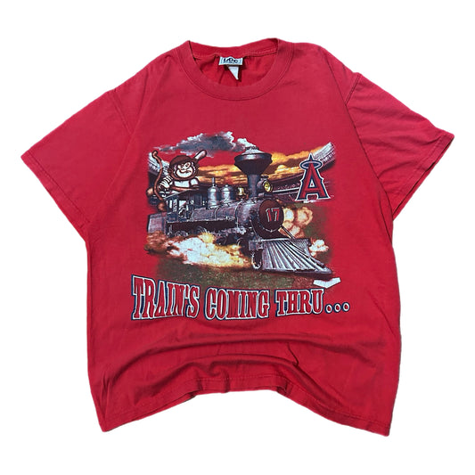 (M) 2005 Lee Sport Anaheim Angels Estrad #17 Red T-Shirt