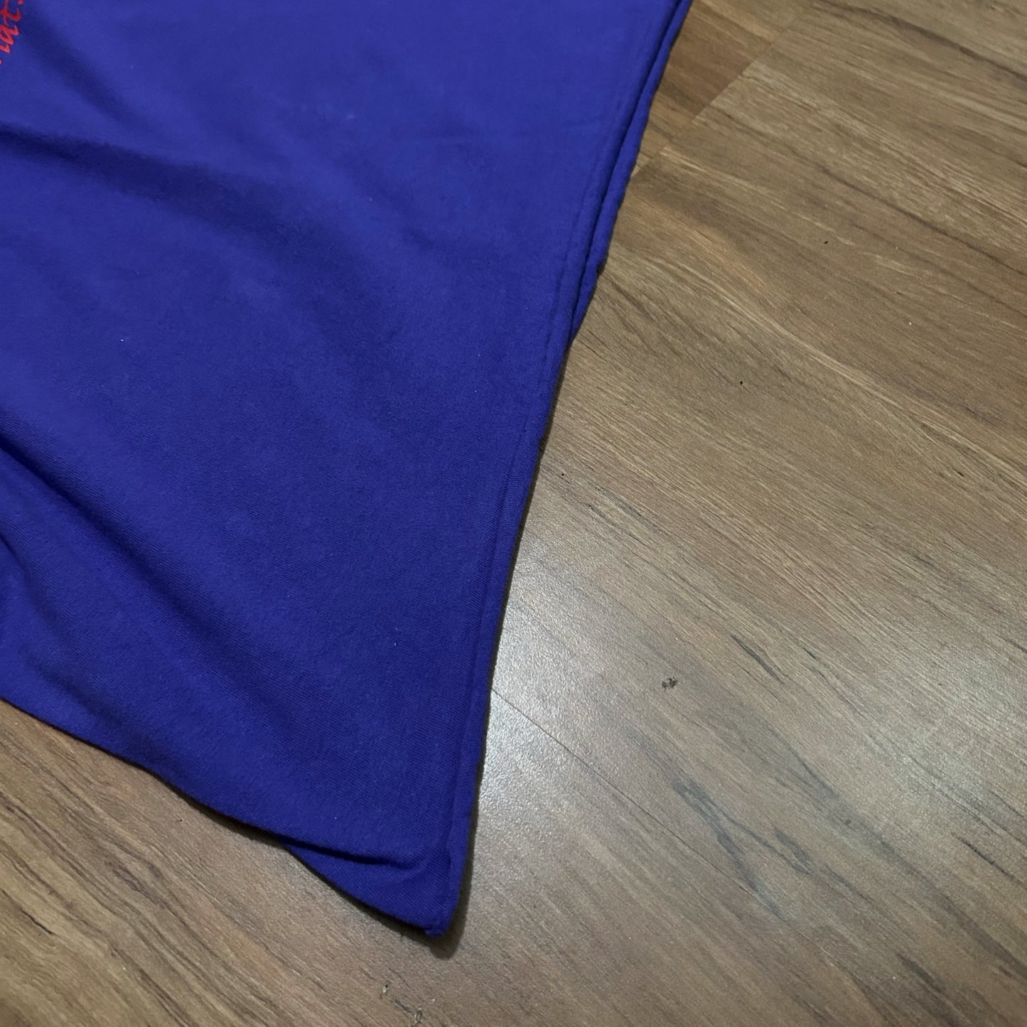 (L) Vintage Hanes "I Shall Wear Purple" Red Hat Graphic Purple T-Shirt