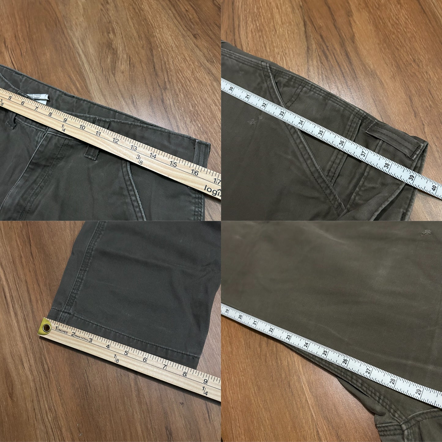 (32) Vintage Carhartt Carpenter Military Green Loose Pants