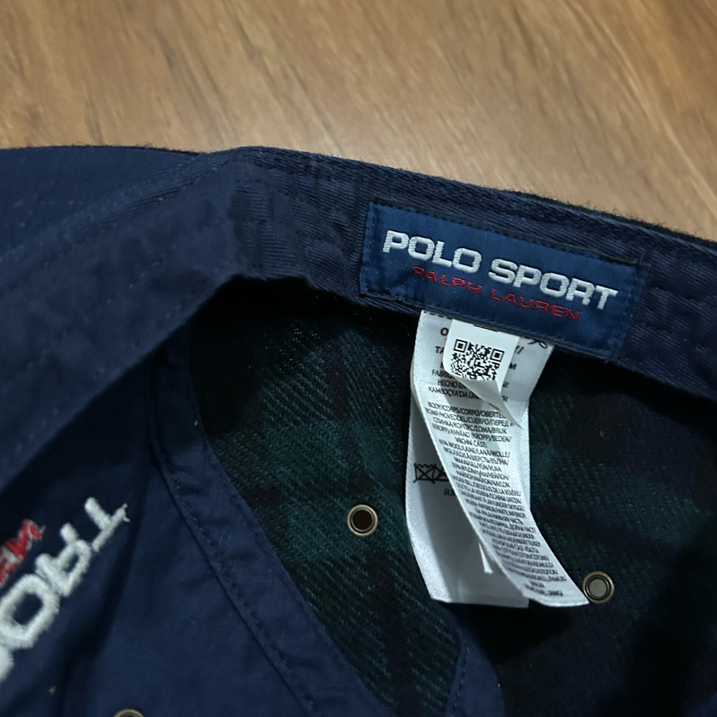 (OS) Vintage Polo Sport Ralph Lauren 6 Panel Tartan Plaid Wool Hat