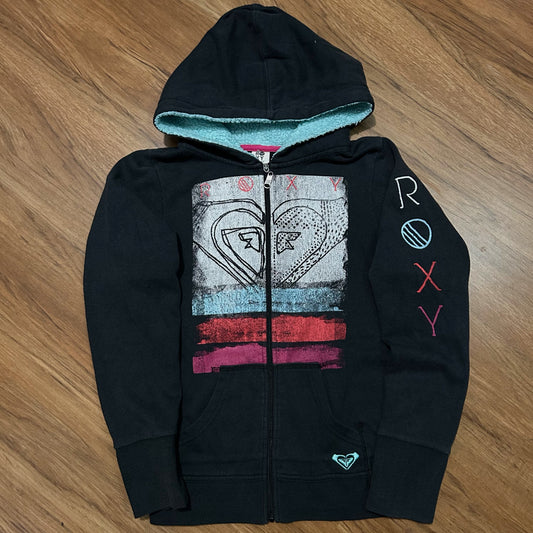(Women L) Roxy Surfwear Full Zip Fleece Hoodie
