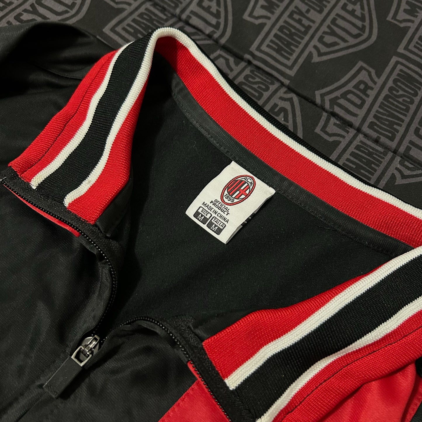 (M) Vintage Rhinox AC Milan Official Licensed Full Zip Soccer Track Jacket