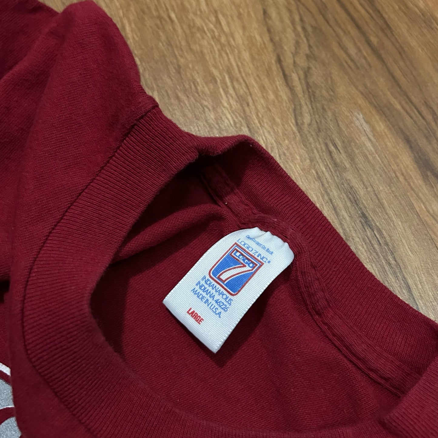 (L) Vintage 90s Logo 7 USC Trojans Single Stitch Red T-Shirt