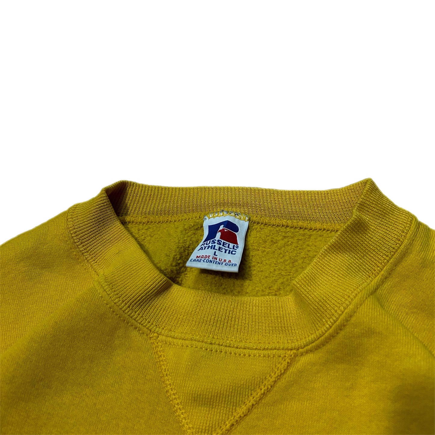 (L) 90s Russell Athletics Yellow Crewneck