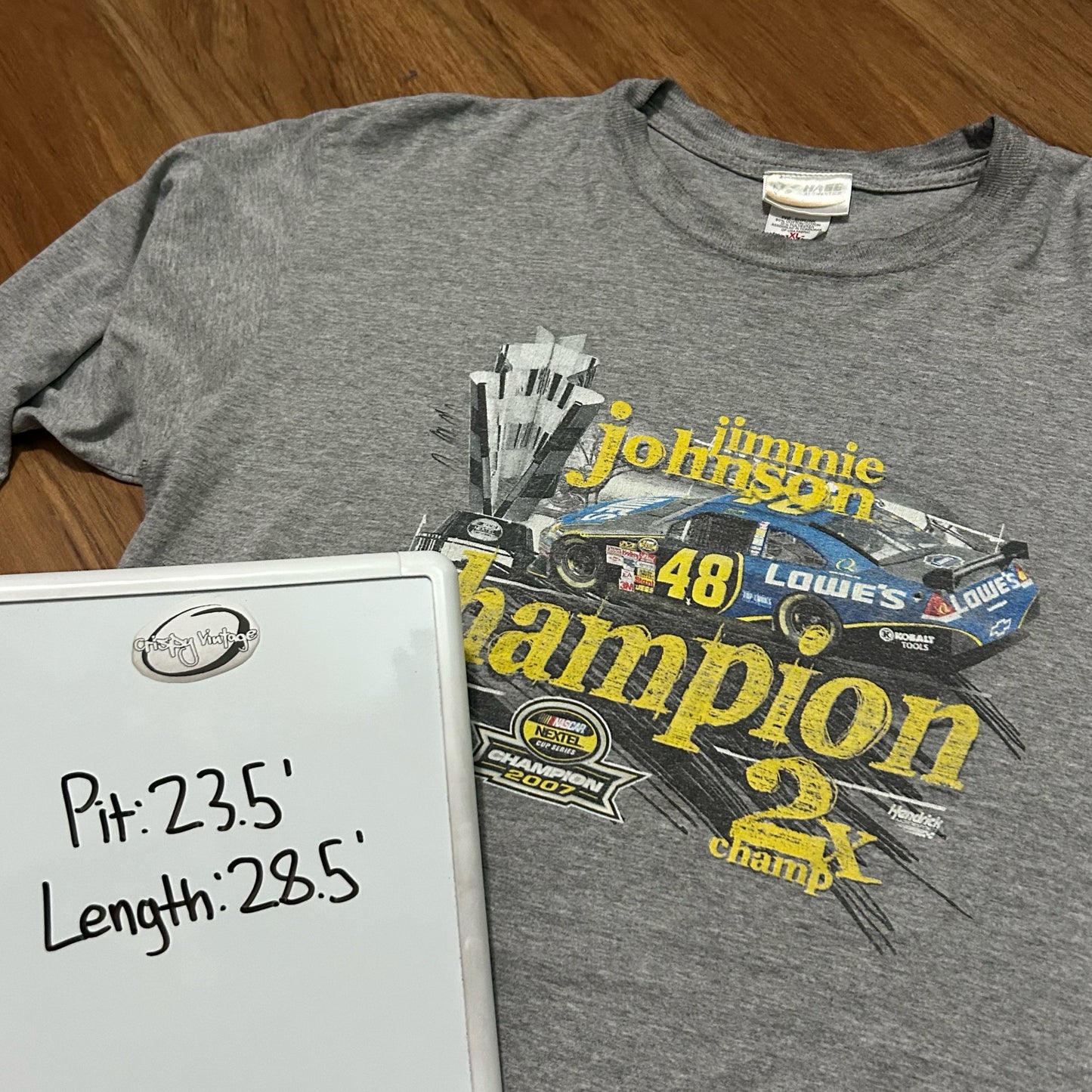 (XL) Y2K Chase Authentics Nascar Jimmie Johnson Grey Graphic Longsleeve Shirt