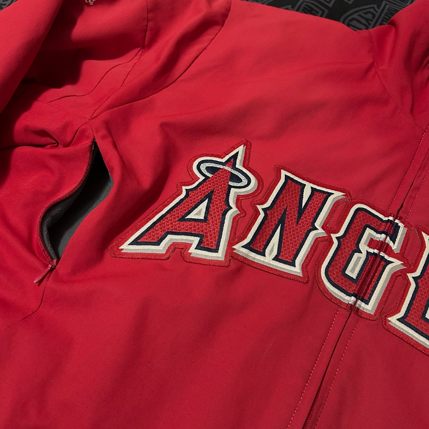 (XL) Vintage Majestic MLB Los Angeles Angels Therma Base Dugout Windbreaker Jacket