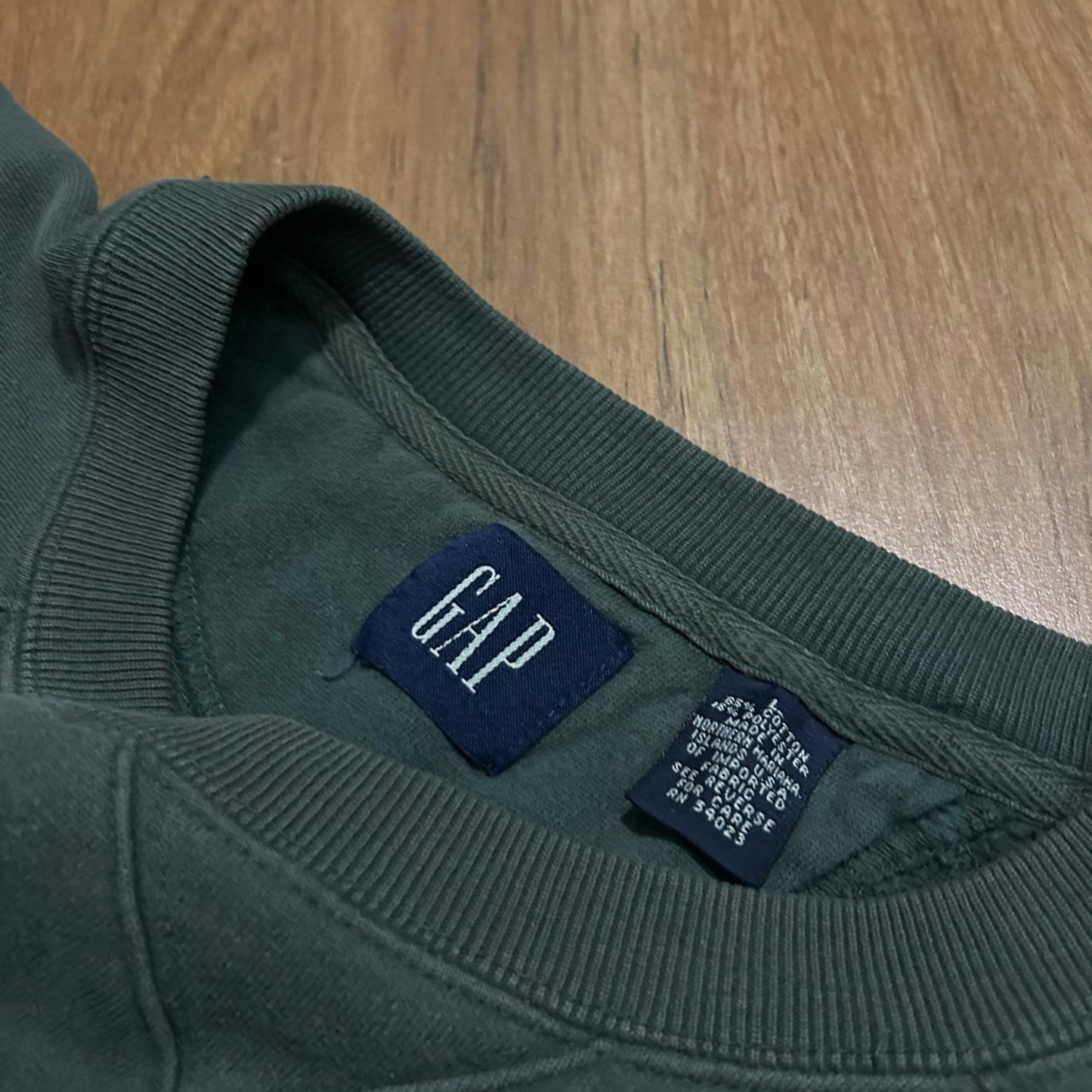 (L) Vintage 90s GAP Faded Forest Green Pullover Crewneck