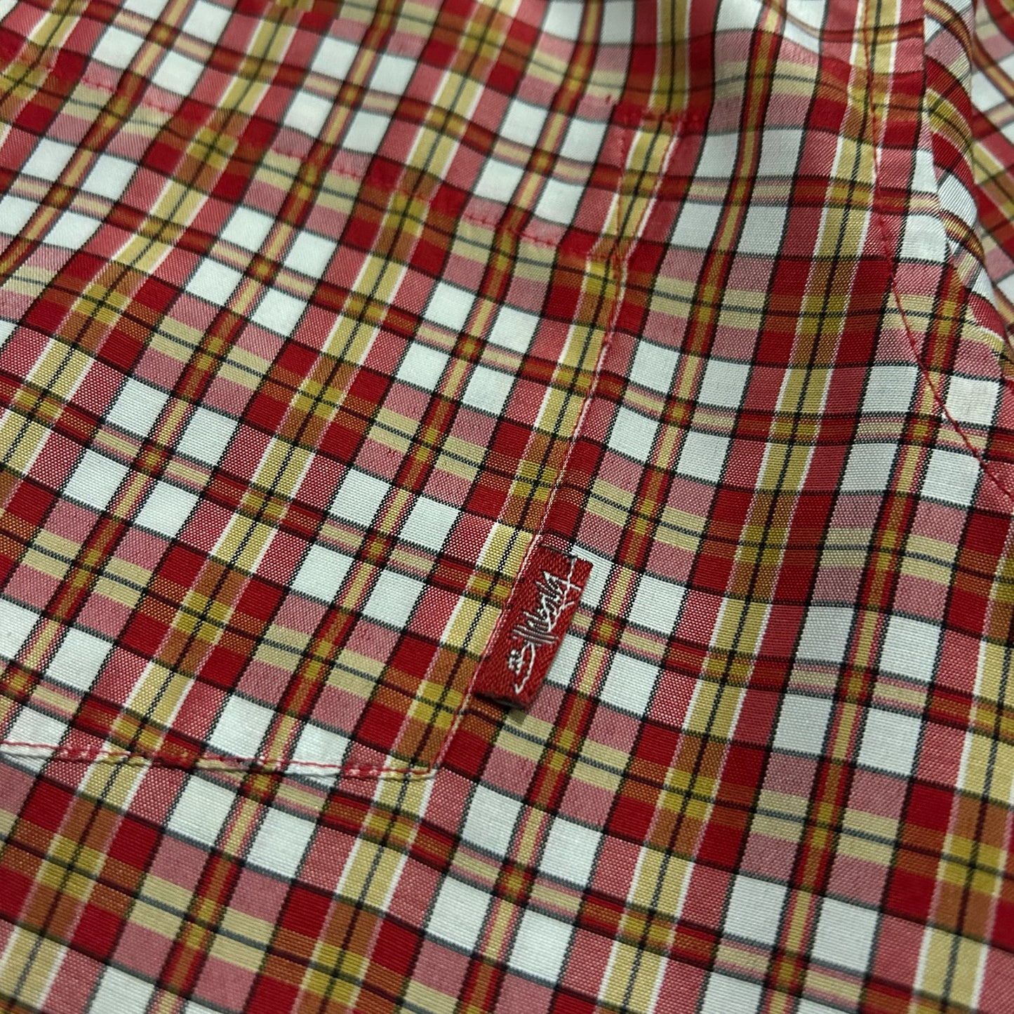 (L) Vintage Y2K Billabong Surfwear Plaid Red Yellow Button-Up Shirt