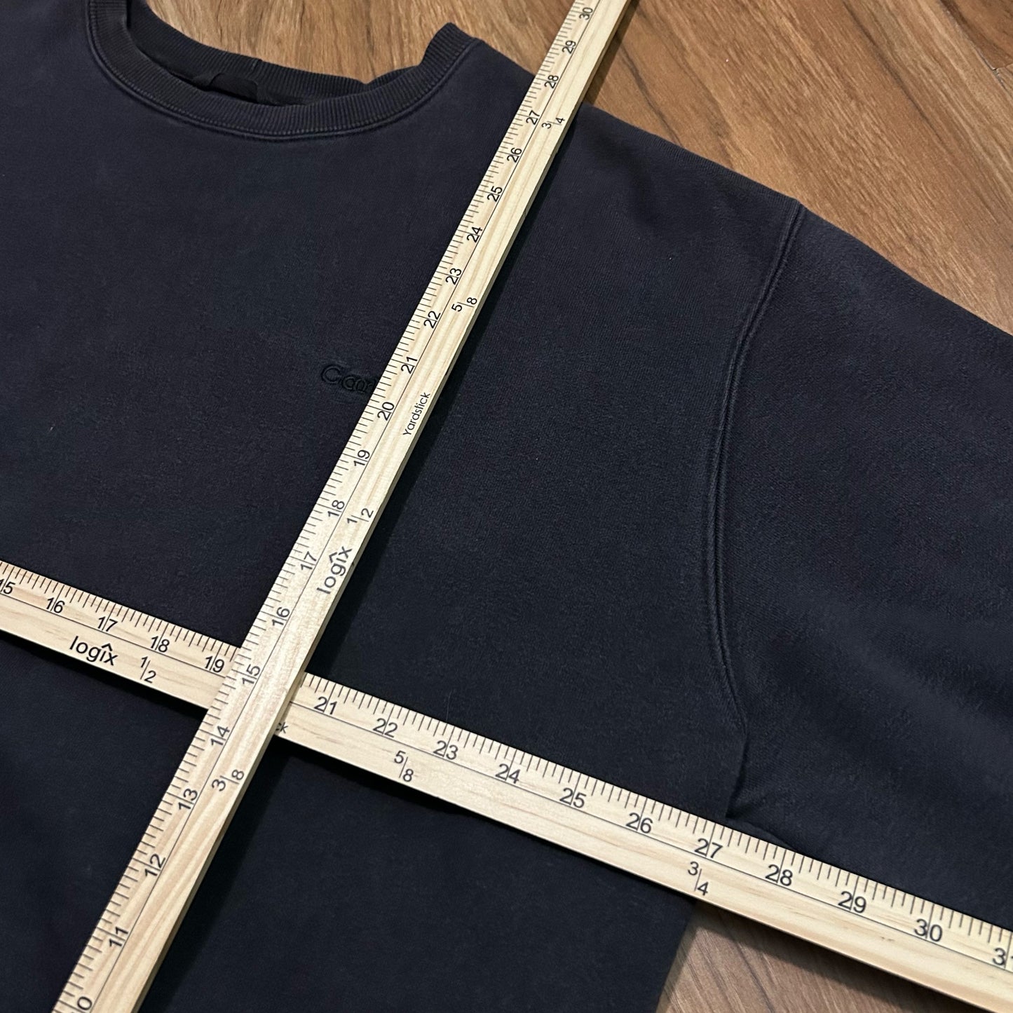 (XL) Vintage Carhartt Embroidered Logo Black Pullover Crewneck