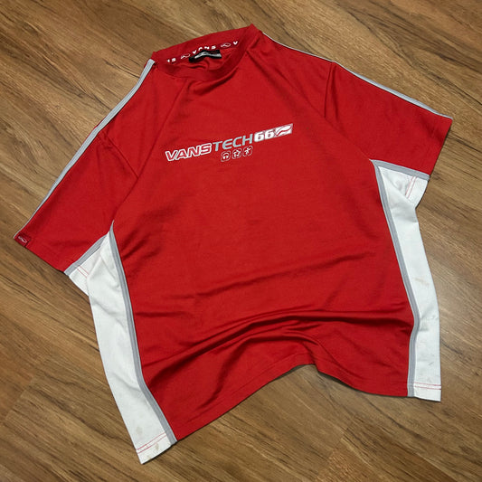 (L) Vintage Y2K Vans Tech 66 Red Skater T-Shirt