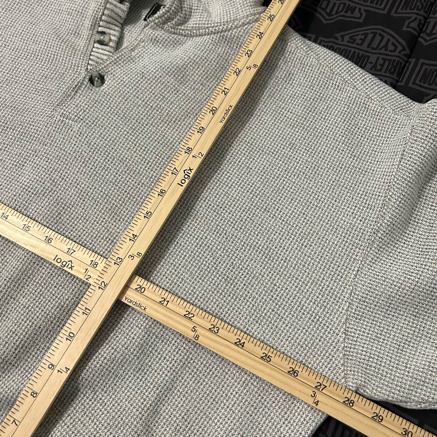 (XXL) Vintage Gear for Sports Gray Waffle Knit Quarter-Zip Pullover Sweater