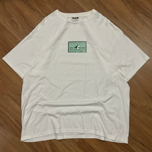 (XL) Retro Stussy Credit Card White Green T-Shirt