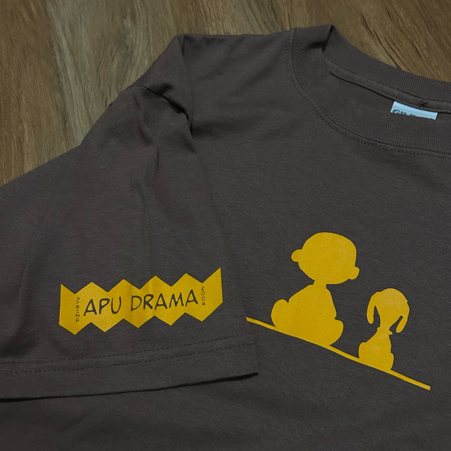 (M) Vintage Y2K Peanuts Charlie Brown & Snoopy Brown Graphic T-Shirt
