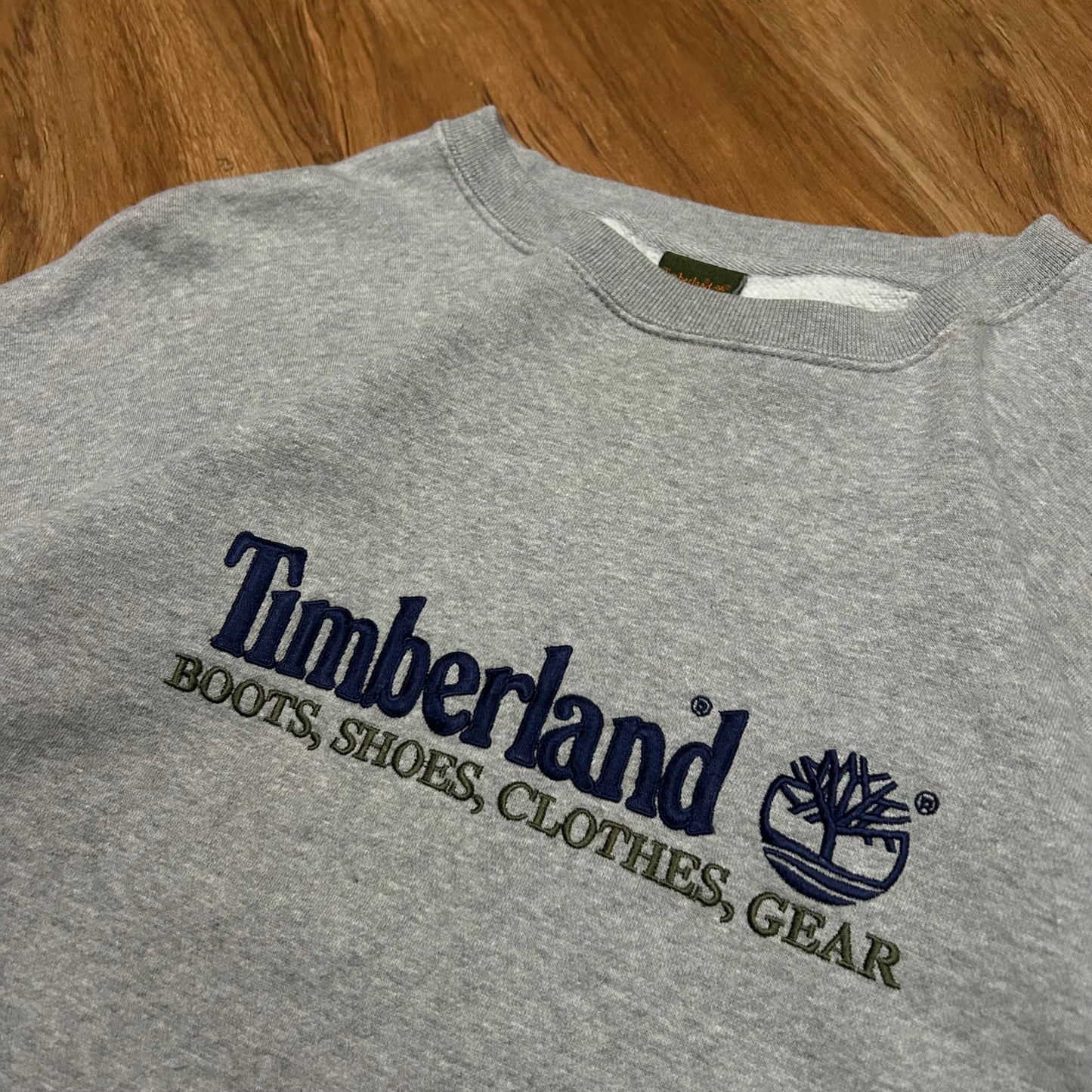 (XL) Vintage Y2K Timberland Grey Pullover Crewneck