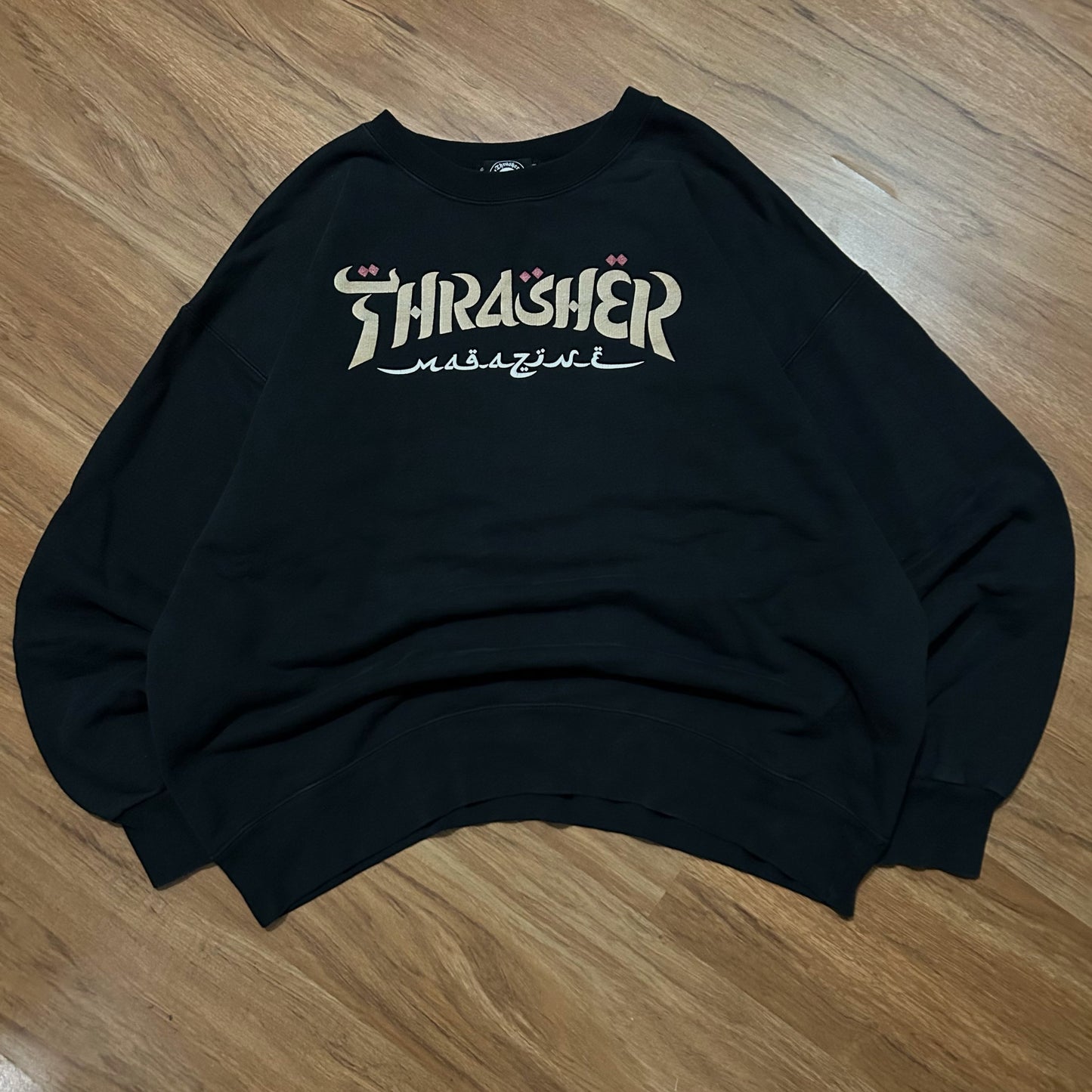 (XL) Thrasher Magazine Arabic Style Black Pullover Crewneck