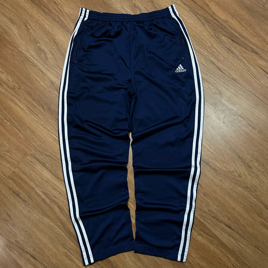 (M) Vintage Adidas 3 Stripes Tear Away Blue Sweatpants