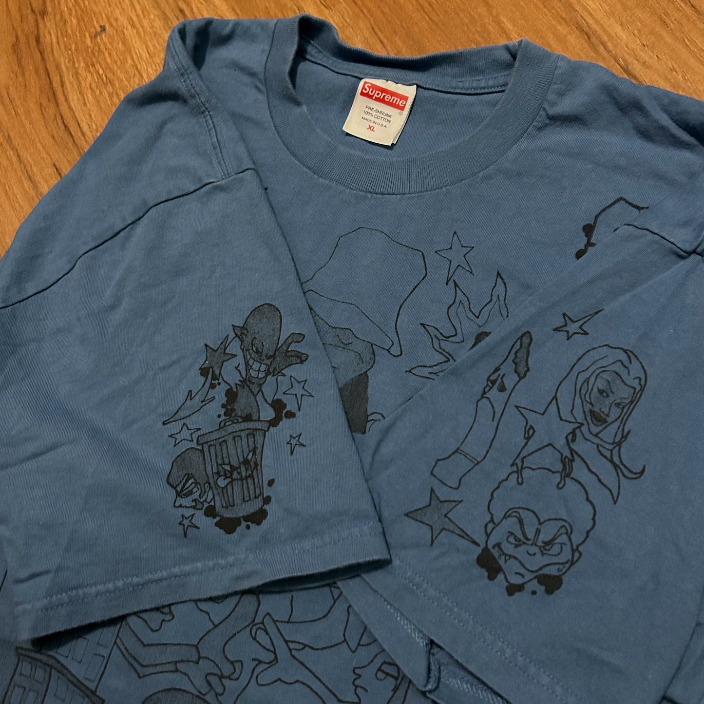 (XL) Supreme FW23 Downtown Faded Blue Graphic T-Shirt