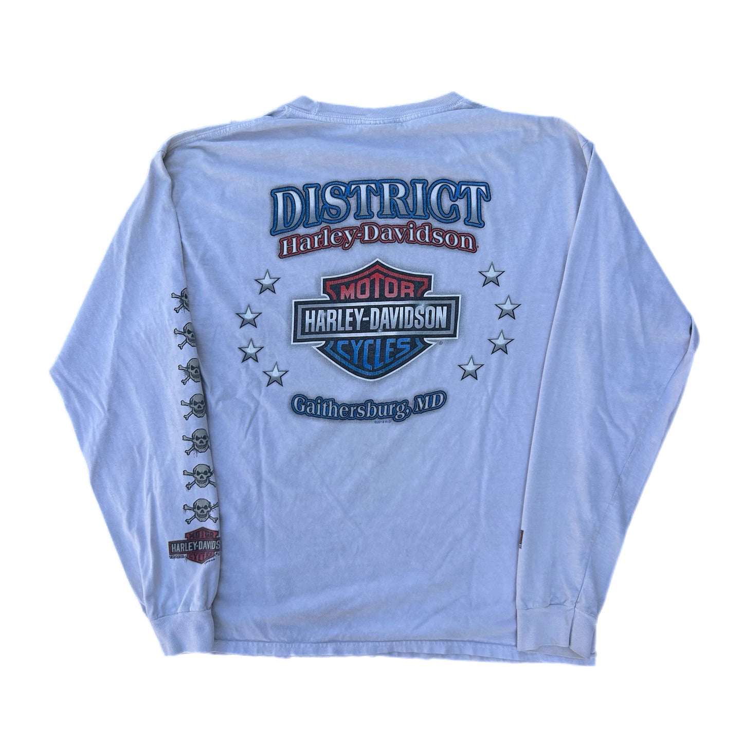 (M) Harley Davidson Trademark Skulls L/S