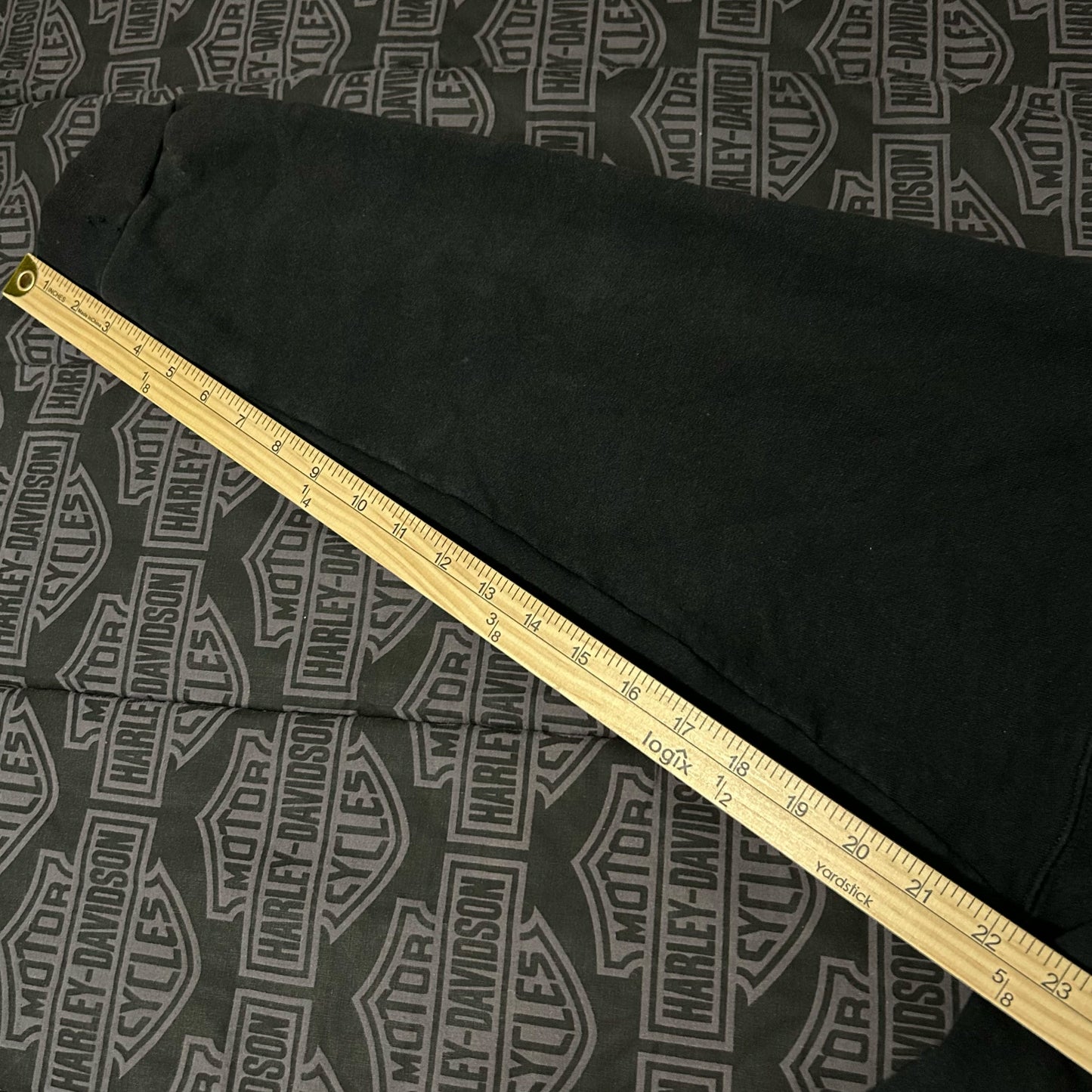 (L) Vintage Hanes Ultimate Cotton Black Full Zip Essential Hoodie